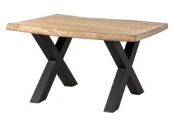 FREEFORM 5 Tavolo Da Pranzo In Legno Di Mango - Verniciato Beige / Gambe In Ferro X Antracite Matt 160x90 -Massivmoebel24 09 104 844 4211 9