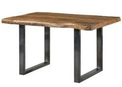 FREEFORM 5 Tavolo Da Pranzo In Legno Di Mango - Verniciato Natur / Gambe In Ferro U Antracite Lucido 160x90 -Massivmoebel24 09 104 844 9101 11