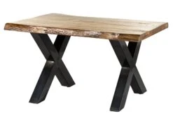 FREEFORM 5 Tavolo Da Pranzo In Legno Di Mango - Verniciato Natur / Gambe In Ferro X Antracite Lucido 160x90 -Massivmoebel24 09 104 844 9111 11