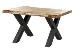 FREEFORM 5 Tavolo Da Pranzo In Legno Di Mango - Verniciato Natur / Gambe In Ferro X Antracite Matt 140x90 -Massivmoebel24 09 104 844 9211 11