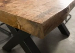 FREEFORM 5 Tavolo Da Pranzo In Legno Di Mango - Verniciato Natur / Gambe In Ferro X Antracite Matt 140x90 -Massivmoebel24 09 104 844 9211 6