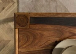 ANCONA #214 Tavolo Da Pranzo In Legno Di Sheesham - Laccato / Marrone Scuro 140x85x77 -Massivmoebel24 09 106 699 2016 05 1