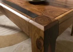 ANCONA #214 Tavolo Da Pranzo In Legno Di Sheesham - Laccato / Marrone Scuro 140x85x77 -Massivmoebel24 09 106 699 2016 06 1