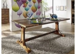 Tavolo Da Pranzo In Legno Di Legno Riciclato 220x100x76 Multicolore Laccato NATURE OF SPIRIT #13