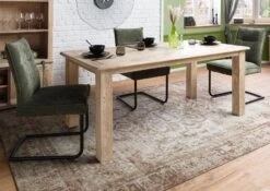 Esstisch Mango 180x90x76 Beige Lackiert RAILWAY #3001