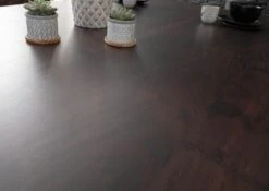 FREEFORM 5 Tavolo Da Pranzo In Legno Di Acacia - Laccato Marrone /gambe In Ferro - Argento Mat 160x90x77 -Massivmoebel24 09 106 824 1902 5