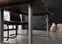 FREEFORM 5 Tavolo Da Pranzo In Legno Di Acacia - Laccato Grigio / Gambe In Ferro - Argento Mat 220x100x77 14 FREEFORM 5 Tavolo Da Pranzo In Legno Di Acacia - Laccato Grigio / Gambe In Ferro - Argento Mat 220x100x77 -Massivmoebel24 09 106 824 2902 6