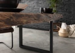 FREEFORM 5 Tavolo Da Pranzo In Legno Di Acacia - Laccato Natur /gambe In Ferro - Antracite Mat 160x90x77 -Massivmoebel24 09 106 824 9203 4