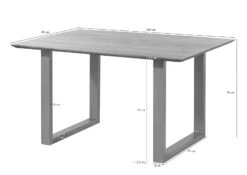 Tavolo Da Pranzo In Legno Di Acacia 160x90x76 Grigio Scuro Laccato SWISS EDGE -Massivmoebel24 09 106 825 6109 8 1