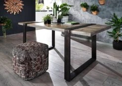 Tavolo Da Pranzo In Legno Di Mango 170x90x76 Grigio Scuro Laccato HEAVY INDUSTRY #103