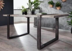 Tavolo Da Pranzo In Legno Di Mango 170x90x76 Grigio Scuro Laccato HEAVY INDUSTRY #103 12 Tavolo Da Pranzo In Legno Di Mango 170x90x76 Grigio Scuro Laccato HEAVY INDUSTRY #103 -Massivmoebel24 09 107 677 0022 4