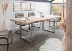 FREEFORM #127 Tavolo Da Pranzo In Legno Di Acacia - Laccato / Natural Stone 170x110x78