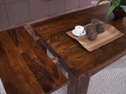 Tavolo Da Pranzo Allungabile In Legno Di Sheesham / Palissandro 260x90x76 Miele Laccato METRO LIFE #159 -Massivmoebel24 09 108 520 1059 5