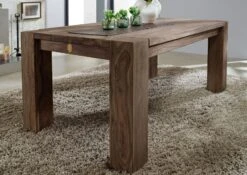 Tavolo Da Pranzo In Legno Di Sheesham / Palissandro 240x100x76 Grigio Scuro Oliato NATURE GREY #608 -Massivmoebel24 09 108 550 6005 4