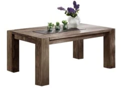 Tavolo Da Pranzo In Legno Di Sheesham / Palissandro 240x100x76 Grigio Scuro Oliato NATURE GREY #608 -Massivmoebel24 09 108 550 6005 9