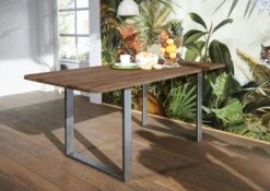 Tavolo Da Pranzo In Legno Di Sheesham / Acacia 177x90x76 Smoked Cherry Tinto TORONTO #134