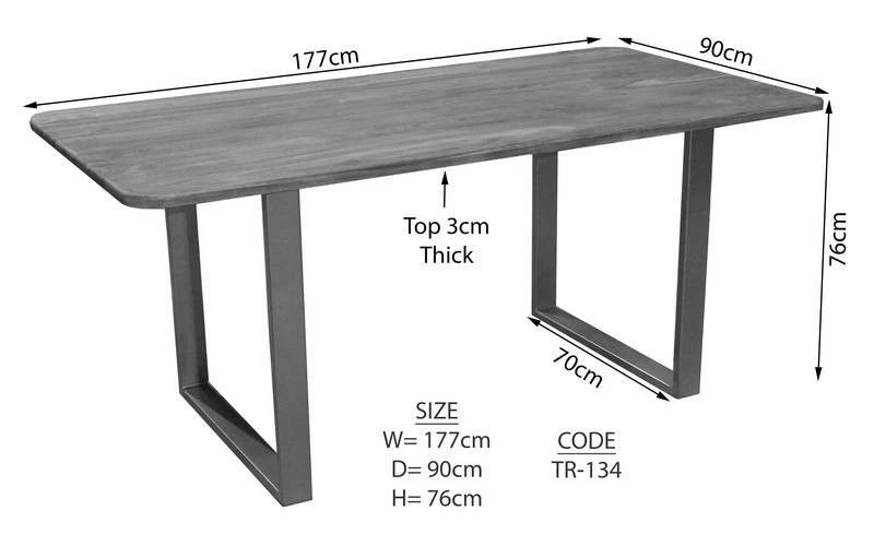 Tavolo Da Pranzo In Legno Di Sheesham / Acacia 177x90x76 Smoked Cherry Tinto TORONTO #134 7 Tavolo Da Pranzo In Legno Di Sheesham / Acacia 177x90x76 Smoked Cherry Tinto TORONTO #134 - immagine 5