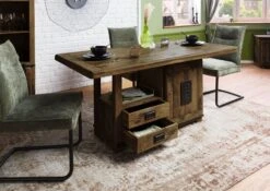 Esstisch Mango 160x80x76 Braun Lackiert RAILWAY #4103