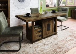 Esstisch Mango 160x80x76 Braun Lackiert RAILWAY #4103 -Massivmoebel24 09 108 772 3116 04