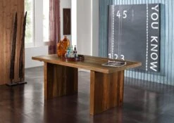 Tavolo Da Pranzo In Legno Di Sheesham / Palissandro 160x90x76 Noce Laccato DUKE #103