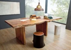 FREEFORM #201 Tavolo Allungabile In Legno Di Acacia - Laccato / Noce 240-300x110x78