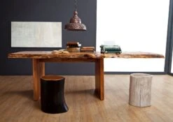 FREEFORM #201 Tavolo Allungabile In Legno Di Acacia - Laccato / Noce 240-300x110x78 -Massivmoebel24 09 108 814 0200 3