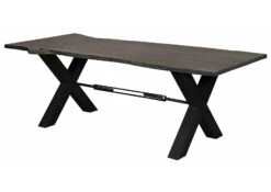 Tavolo Da Pranzo In Legno Di Acacia 180x100x76 Grigio Scuro Laccato IRON LABEL #115 -Massivmoebel24 09 108 820 0015 10