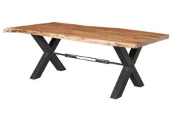 Tavolo Da Pranzo In Legno Di Acacia 240x110x76 Acacia Naturale Laccato IRON LABEL #188 -Massivmoebel24 09 108 820 0085 10