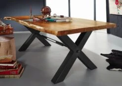 Tavolo Da Pranzo In Legno Di Acacia 240x110x76 Acacia Naturale Laccato IRON LABEL #188 -Massivmoebel24 09 108 820 0085 4