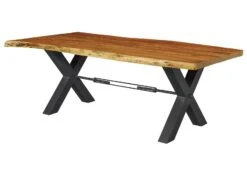 Tavolo Da Pranzo In Legno Di Acacia 240x110x76 Acacia Naturale Laccato IRON LABEL #188 -Massivmoebel24 09 108 820 0085 9