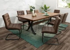 Tavolo Da Pranzo In Legno Di Mango 210x107x76 Marrone Laccato STILMÖBEL #118