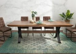 Tavolo Da Pranzo In Legno Di Mango 210x107x76 Marrone Laccato STILMÖBEL #118 11 Tavolo Da Pranzo In Legno Di Mango 210x107x76 Marrone Laccato STILMÖBEL #118 -Massivmoebel24 09 108 823 0020 3