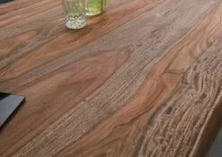 FREEFORM 5 Tavolo Da Pranzo In Legno Di Sheesham - Verniciato Grigio / Gambe In Ferro U Antracite Lucido 240x100 -Massivmoebel24 09 108 834 2103 4 1