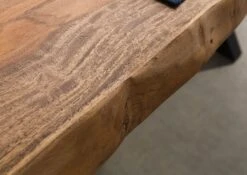 FREEFORM 5 Tavolo Da Pranzo In Legno Di Sheesham - Verniciato Grigio / Gambe In Ferro X Antracite Matt 180x90 -Massivmoebel24 09 108 834 2213 4