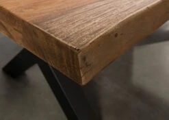 FREEFORM 5 Tavolo Da Pranzo In Legno Di Sheesham - Verniciato Grigio / Gambe In Ferro X Antracite Matt 180x90 -Massivmoebel24 09 108 834 2213 5