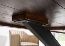 FREEFORM 5 Tavolo Da Pranzo In Legno Di Sheesham - Decapato / Grigio - Gambe Ad X Argento Matt 220x100 -Massivmoebel24 09 108 834 2223 04