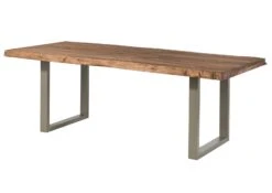 FREEFORM 5 Tavolo Da Pranzo In Legno Di Sheesham - Verniciato Grigio / Gambe In Ferro U Argento Matt 220x100 21 FREEFORM 5 Tavolo Da Pranzo In Legno Di Sheesham - Verniciato Grigio / Gambe In Ferro U Argento Matt 220x100 -Massivmoebel24 09 108 834 2903 11 1