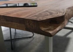 FREEFORM 5 Tavolo Da Pranzo In Legno Di Sheesham - Verniciato Grigio / Gambe In Ferro U Argento Matt 220x100 17 FREEFORM 5 Tavolo Da Pranzo In Legno Di Sheesham - Verniciato Grigio / Gambe In Ferro U Argento Matt 220x100 -Massivmoebel24 09 108 834 2903 6 1