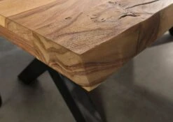 FREEFORM 5 Tavolo Da Pranzo In Legno Di Sheesham - Sabbiato Natur / Gambe In Ferro X Antracite Lucido 200x100 -Massivmoebel24 09 108 834 3113 4 2