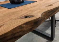 FREEFORM 5 Tavolo Da Pranzo In Legno Di Sheesham - Sabbiato Natur / Gambe In Ferro U Antracite Matt 260x100 -Massivmoebel24 09 108 834 3203 5 2