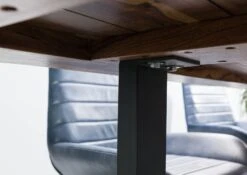 FREEFORM 5 Tavolo Da Pranzo In Legno Di Sheesham - Sabbiato Natur / Gambe In Ferro U Antracite Matt 180x90 -Massivmoebel24 09 108 834 3203 7 1