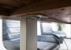 FREEFORM 5 Tavolo Da Pranzo In Legno Di Sheesham - Sabbiato Natur / Gambe In Ferro U Argento Matt 260x100 -Massivmoebel24 09 108 834 3903 7