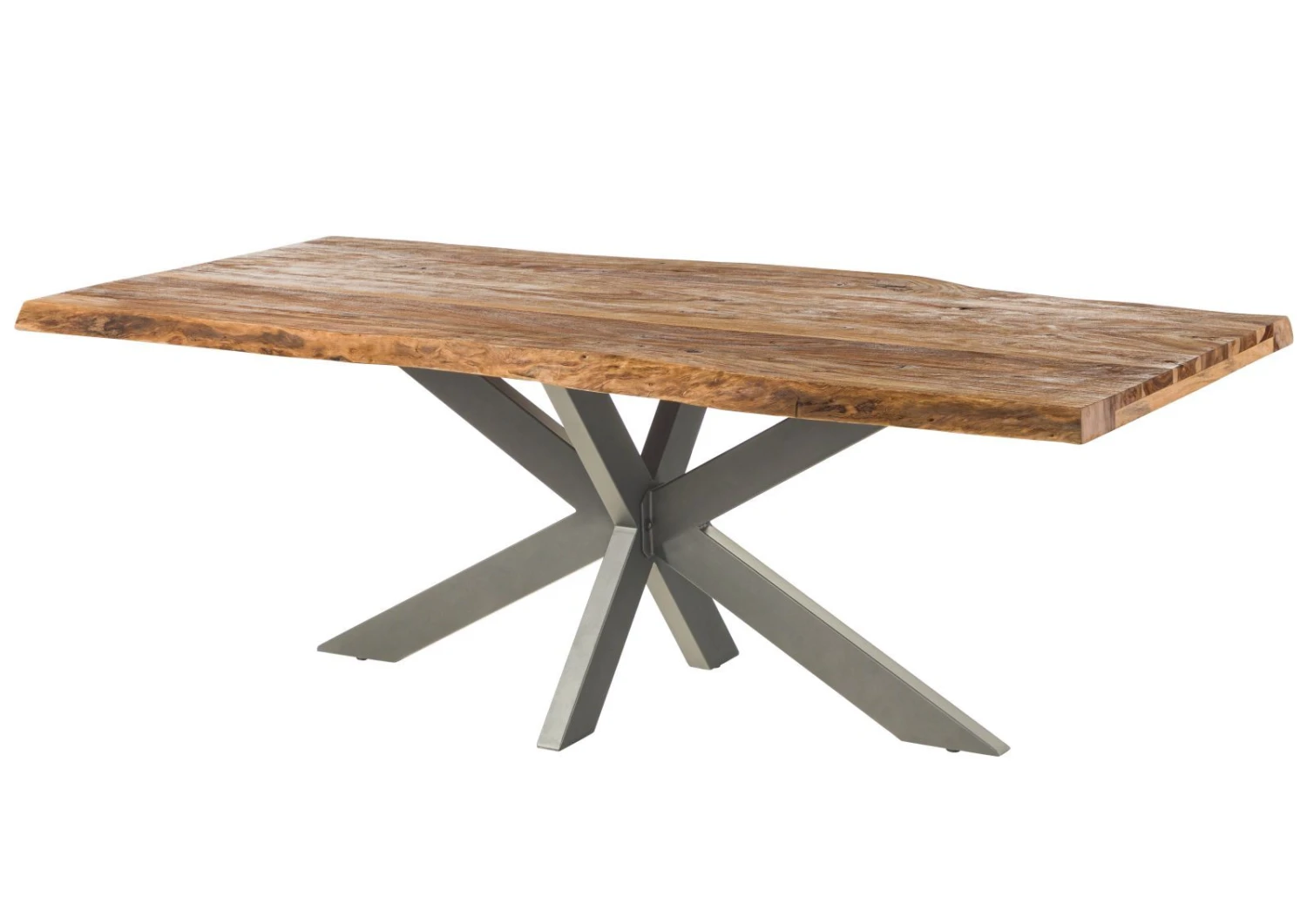 FREEFORM 5 Tavolo Da Pranzo In Legno Di Sheesham - Sabbiato Natur / Gambe Incrociate Argento Matt 180x90 10 FREEFORM 5 Tavolo Da Pranzo In Legno Di Sheesham - Sabbiato Natur / Gambe Incrociate Argento Matt 180x90 - immagine 8