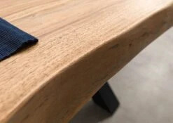 FREEFORM 5 Tavolo Da Pranzo In Legno Di Sheesham - Verniciato Natur / Gambe In Ferro X Antracite Lucido 240x100 -Massivmoebel24 09 108 834 5113 6