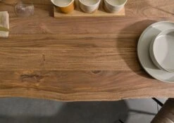 FREEFORM 5 Tavolo Da Pranzo In Legno Di Sheesham - Decapato / Naturale - Gambe Ad X Argento Matt 260x100 -Massivmoebel24 09 108 834 5123 05 1