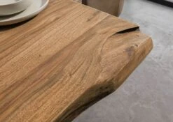 FREEFORM 5 Tavolo Da Pranzo In Legno Di Sheesham - Decapato / Naturale - Gambe Ad X Antracite Matt 220x100 -Massivmoebel24 09 108 834 5123 06