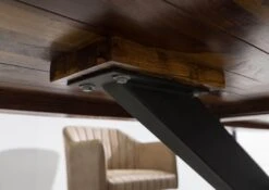 FREEFORM 5 Tavolo Da Pranzo In Legno Di Sheesham - Decapato / Naturale - Gambe Ad X Antracite Matt 220x100 -Massivmoebel24 09 108 834 5224 04