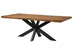 FREEFORM 5 Tavolo Da Pranzo In Legno Di Sheesham - Decapato / Naturale - Gambe Ad X Antracite Matt 220x100 -Massivmoebel24 09 108 834 5224 09