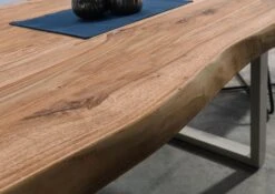 FREEFORM 5 Tavolo Da Pranzo In Legno Di Sheesham - Verniciato Natur / Gambe In Ferro U Argento Matt 180x90 -Massivmoebel24 09 108 834 5903 5 1