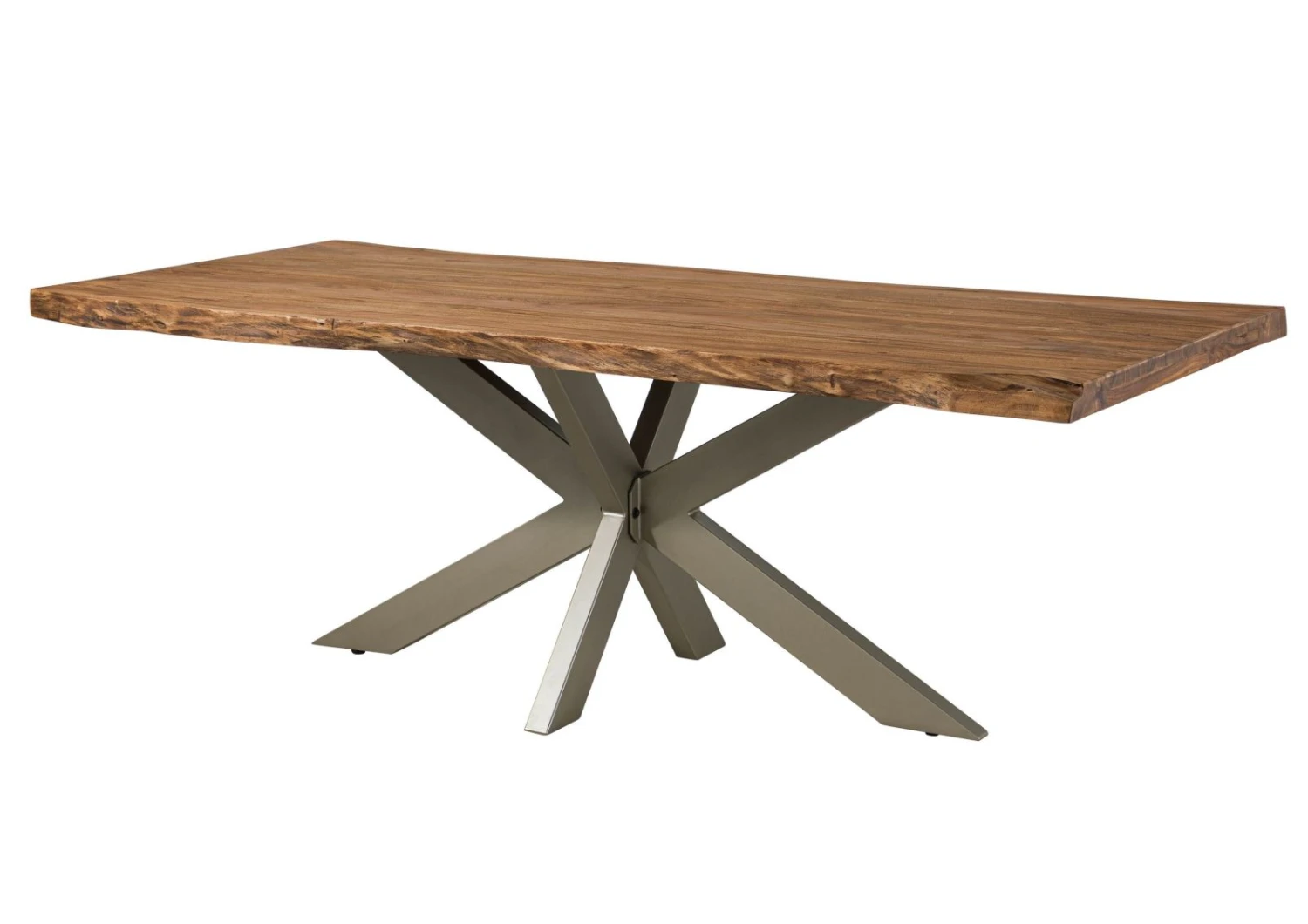 FREEFORM 5 Tavolo Da Pranzo In Legno Di Sheesham - Decapato / Naturale - Gambe Ad X Argento Matt 200x100 11 FREEFORM 5 Tavolo Da Pranzo In Legno Di Sheesham - Decapato / Naturale - Gambe Ad X Argento Matt 200x100 - immagine 9